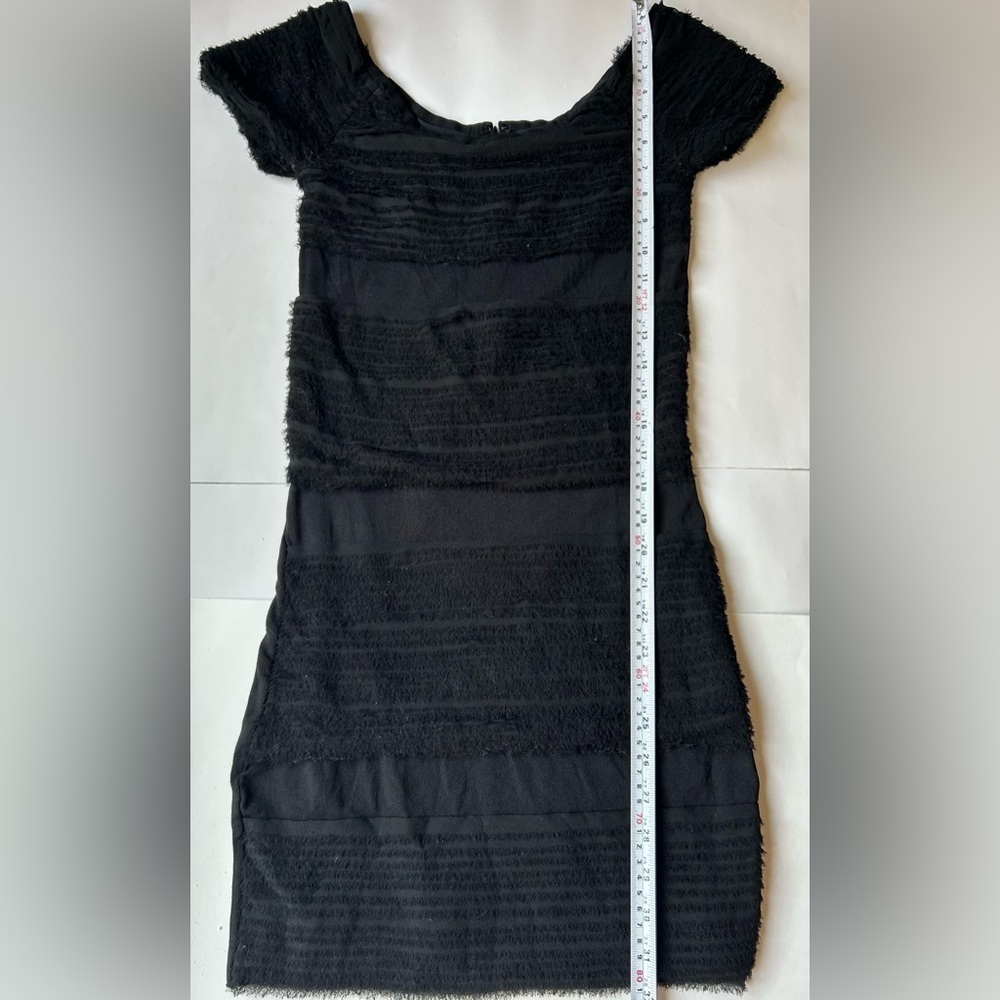 Rag & Bone Silk Raw Hem Layered Black Dress mini x small strechy - Picture 4 of 11